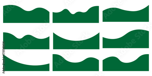 Set of abstract design separator header and border for website and app. Divider shapes top and bottom for web page. Different borders for website, banner, app, poster, white background .