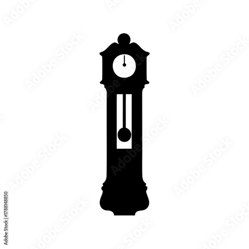 Grandfather clock silhouette isolated vector icon design Vector, illustration