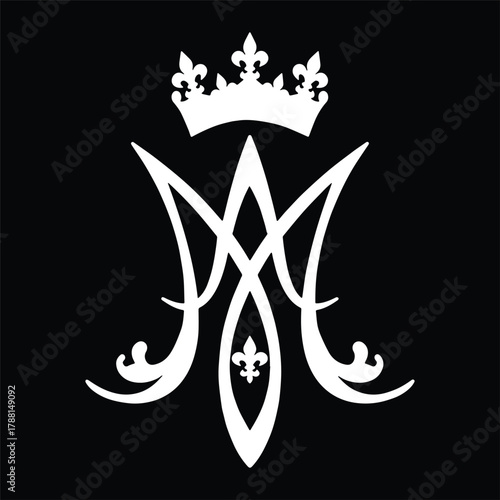 Royal Marian Monogram With Crown