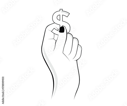 hand holding dollar icon