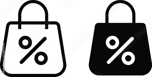 Discount Icon Set. Price Cut and Shopping Deal. Percentage Off and Best Price Label sign. combining the financial action with the visual marker
