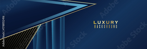 Royal Blue and Gold Luxury Abstract Background designed for premium presentations and elegant occasions.VIP Invitation Layout with. vector, modern