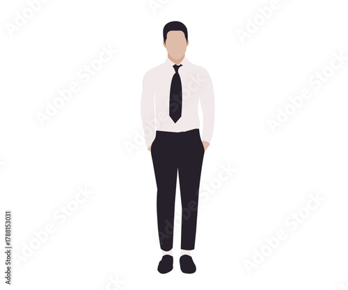 Illustration of Man in Formal Business Attire