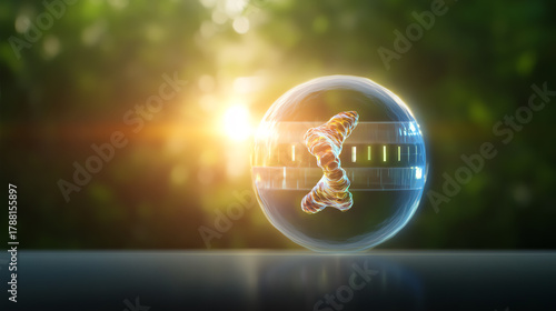 Wallpaper Mural A futuristic molecular structure illuminated by sunlight, symbolizing innovation and the advancement of scientific discovery. Torontodigital.ca