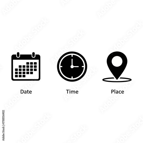 date time place event location schedule icons