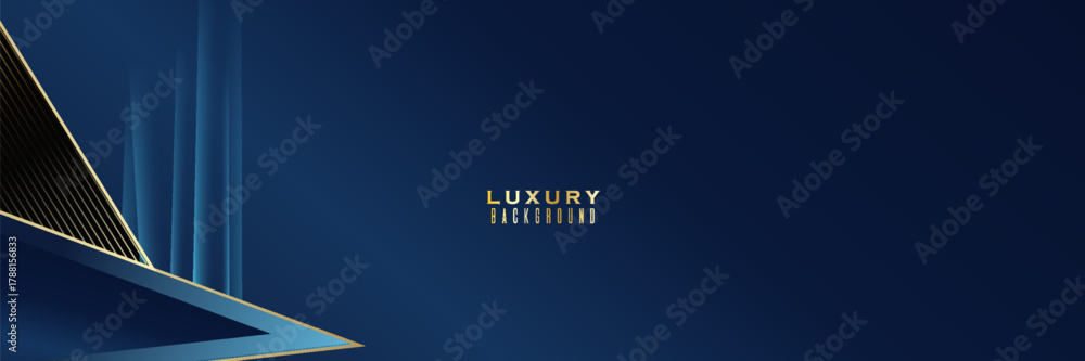Obraz premium Royal Blue and Gold Luxury Abstract Background designed for premium presentations and elegant occasions.VIP Invitation Layout with Classic Golden Elements.