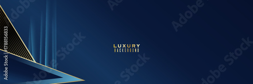Royal Blue and Gold Luxury Abstract Background designed for premium presentations and elegant occasions.VIP Invitation Layout with Classic Golden Elements.