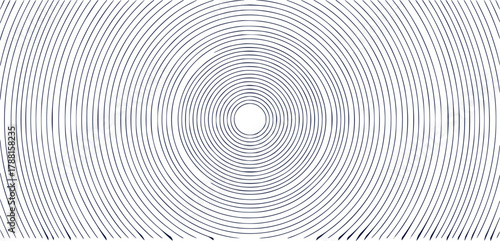 Concentric Circles Pattern on White Background - Abstract Geometric Design