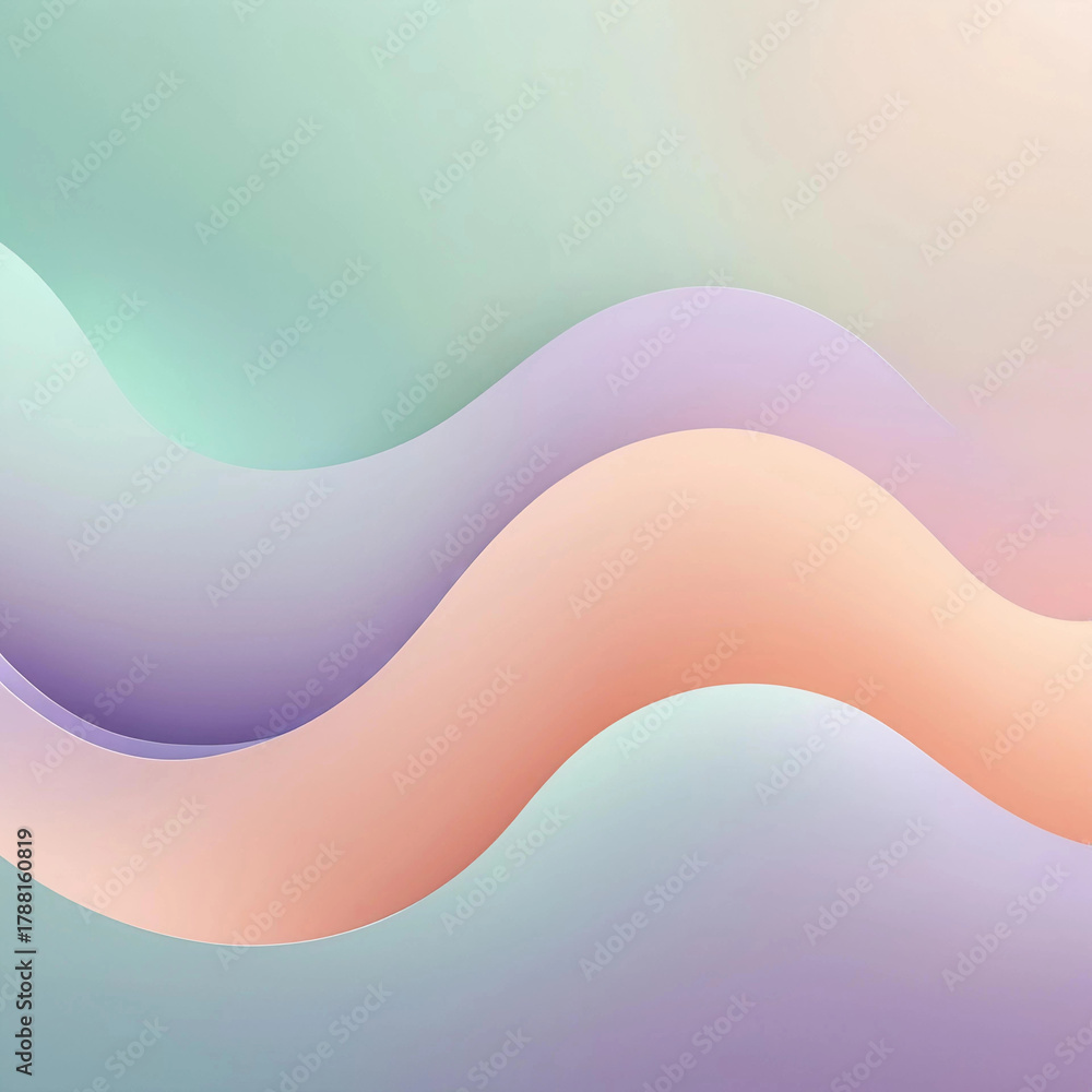 Fototapeta premium Soft pastel gradient abstract wave background