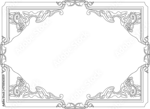 sketch vector illustration silhouette design ornament frame decoration decoration classic vintage ethnic traditional carving