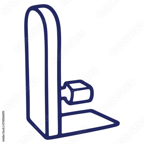 Minimalist Design of a Safety Belt Buckle and Seat Frame in Navy Blue Outline on White Background Presentation