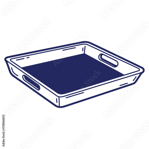 Minimalist serving tray vector illustration perfect for food presentation and hospitality industry use in elegant designs