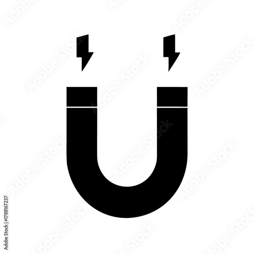 Magnet Icon Black Silhouette