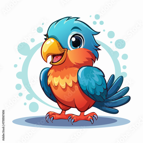 niedlicher Papagei - Cartoon Comic Stil