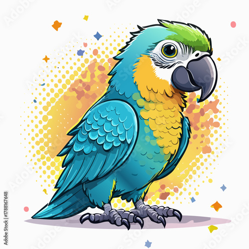 niedlicher Papagei - Cartoon Comic Stil