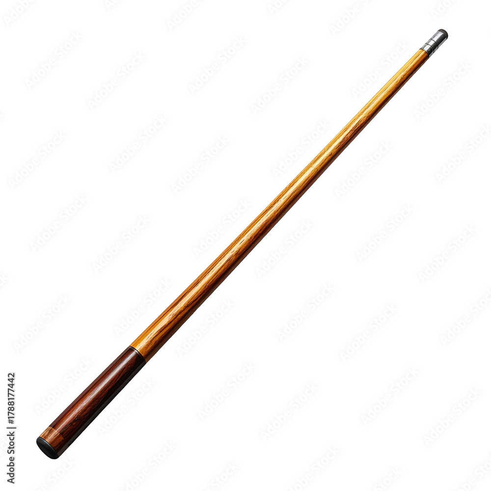 Obraz premium Classic Wooden Billiard Pool Cue Stick Isolated on Black Background