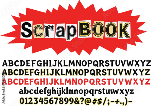 Scrapbook Font Design A Creative Typography with Diverse Styles for Digital Projects and Print Media