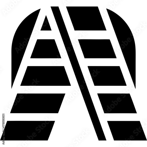 Abstract graphic design with crossing parallel lines on transparent background silhouette