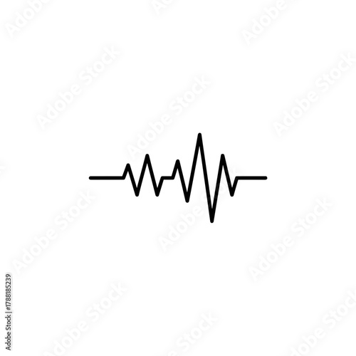 Heartbeat line in simple black line art design  