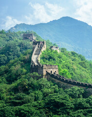 Leinwandbilder Chinesische Mauer Mutianyu Wachturm im Sommer bei Peking  © sweetriver
