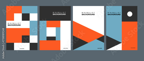 Geometric minimalism and abstraction. Minimalistic abstract geometric design for flyers, posters, brochure covers, backgrounds, wallpapers, typography or other printed products. Vector illustration