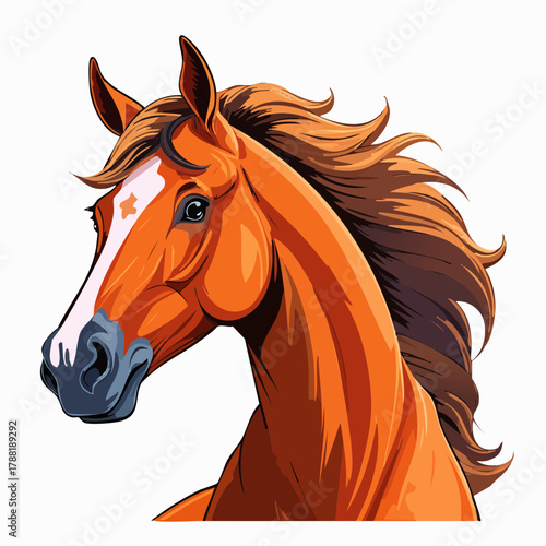 Kopf, von einem Pferd - Cartoon Comic Stil