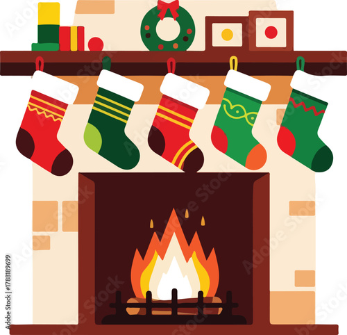 Fireplace Christmas stockings