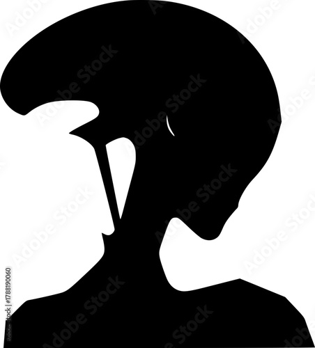 Sci-fi alien silhouette artwork for technology and future concept