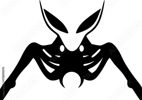 Alien figure silhouette design for paranormal and cosmic theme