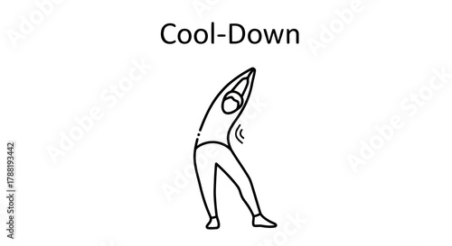 Cool Down Concept and Stretching Activity after Physical Exercise on White Background for Health and Sport
