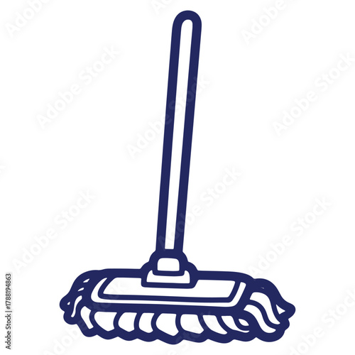 Illustration of a mop for cleaning floors representing housekeeping and cleaning services with a simple and modern design