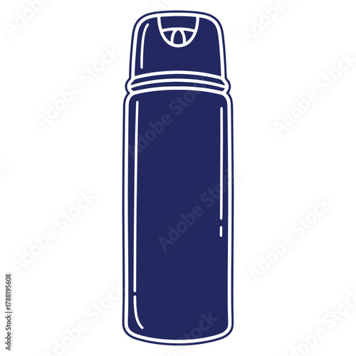 Illustration of a shaving cream container on a white background with smooth curves and vibrant navy color shading for a modern look