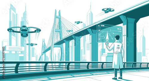 Futuristic city landscape with advanced technology and innovative infrastructure vision of tomorrow