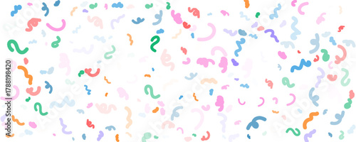 Fun colorful line doodle seamless pattern. Creative minimalist style art background for children or trendy design with basic shapes.