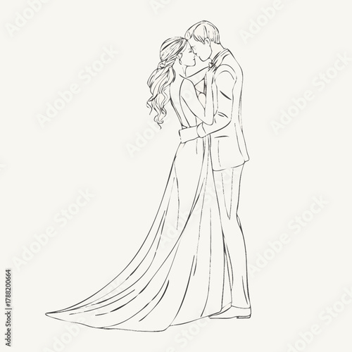 silhouette of bride and groom