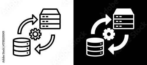 Data Processing whiteblack icon