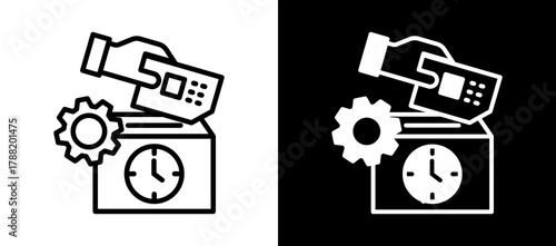 Punched Card whiteblack icon