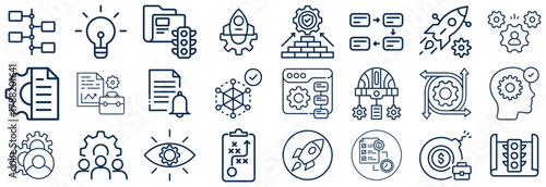 Business and Project Management Icons Strategy, Growth, and Workflow