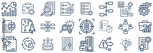 Business and Project Management Icons Strategy, Growth, and Success