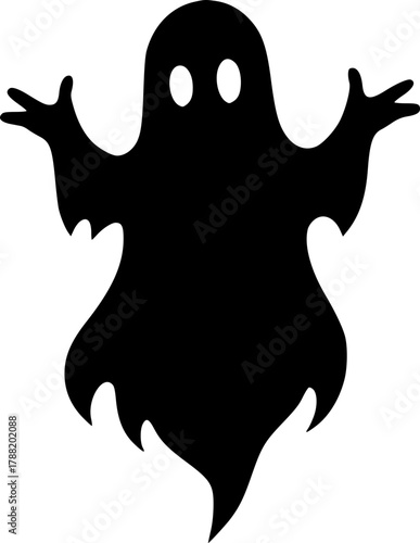 Creepy ghost silhouette illustration for Halloween party decoration