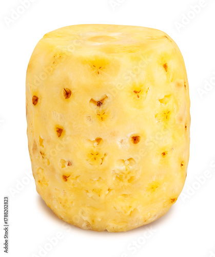 peeled pineapple path isolated on white