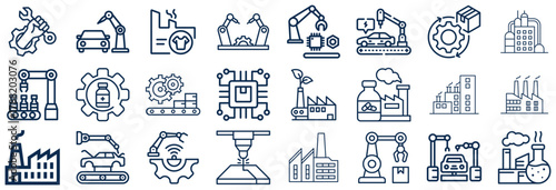 Industrial Automation and Manufacturing Icons Set