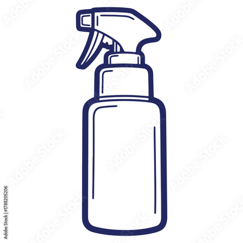 Spray bottle outline icon perfect for cleaning product design and household supply representation in vector format ready to use