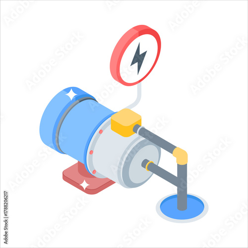 Take a look at this amazing electric turbine isometric icon