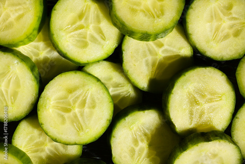 cucumber slices pattern top view