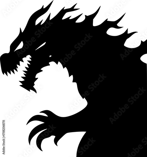 Terrifying monster silhouette vector for Halloween and fear concept design