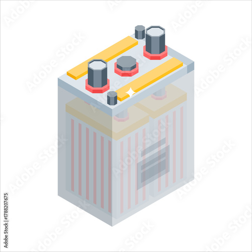Get this beautifully designed isometric icon of battery