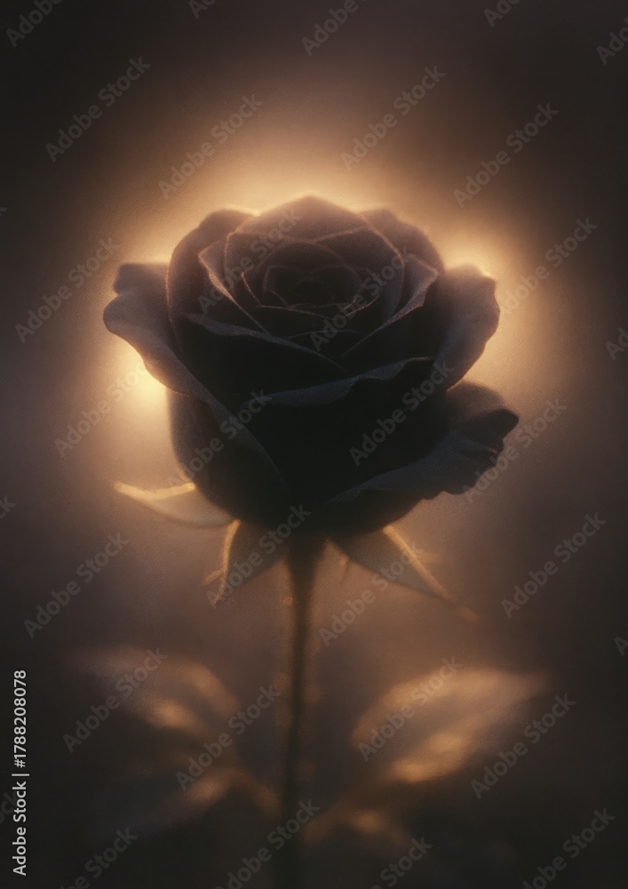 Naklejka premium A glowing rose with a mystical aura