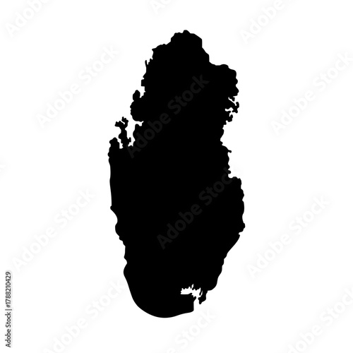 Qatar country map silhouette vector illustration