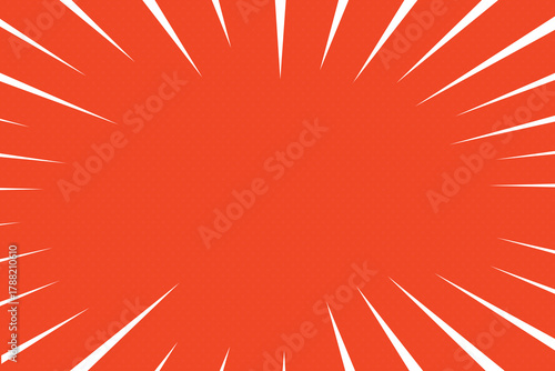 Pop art comics book cartoon magazine cover, Abstract orange color rays background